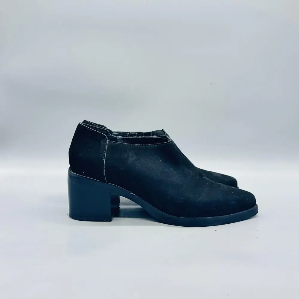 Jeffrey Campbell Boots Womens 7.5 Black Suede Ankle Block Heel Booties Shoes